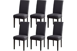 ‎MAFUDOXI mafudoxi Stuhlhussen 6er Set, Stretch Abnehmbare Waschbar Stuhlbezug, Stretch Stuhlhusse mit Gummiband, für Hotel, Bankett, Restaurant, Haus, Party, Hochzeit(Anthrazit, 6Stück)
