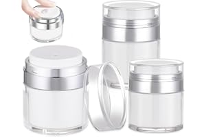 Auauraintt 3Stk Cremetiegel Vakuumflasche, 15/30/50ml Airless Pumpspender, NachfüLlbare Reisecreme Flasche Tragbarer Kosmetischer BehäLter für Creme, Lotion für Reise Home Verwendung