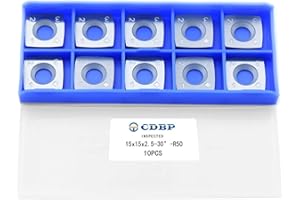 CDBP 15mm Square with 2"Radius Carbide Inserts Cutters 15×15×2.5mm-R50 Replacement for Woodworking Fits SpiralHelical Planer Cutter Head Lathe Turning Tools, 10pcs