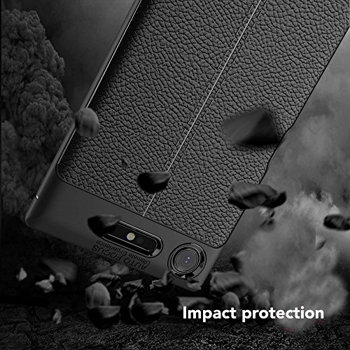 Sony Xperia XZ1 Cover Custodia Protezione di NALIA, Aspetto di Cuoio Ultra-Slim Case Protettiva Morbido Cellulare in Silicone, Bumper Copertura Sottile per Telefono Xperia-XZ1 Smartphone - Nero