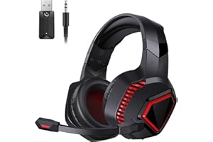 KAPEYDESI Wireless Gaming Headset, 2.4Ghz Noise Cancelling Headphones for PS5, PS4, PC, Switch, Bluetooth Headset with Microphone, 3.5mm Wired Mode for Xbox Series