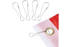 Anley Crochet à Clip pour Mât de Drapeau, Tous Les Accessoires en Acier Inoxydable - Compatible avec Le Drapeau à Oeillets - Lot de 4