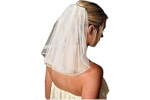 CICILIAYA Bridal Veil Pearl Veils Wedding Vails Women's White Ivory Short Veils with Comb for Brides Shower Hen Party Chucky Costume Dress Up Gift Prom Halloween Girls First Communion