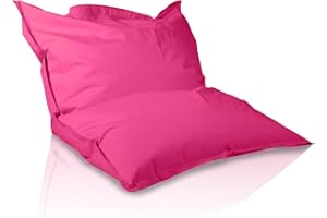 Bepouf - Pouf a Sacco, Cuscino Morbido in Poliestere con Imbottitura in Palline di Polistirolo, Poltrona a Sacco Adatta per Camera, Salotto e Esterni - Dimensione Grande 180x140, Colore Rosa