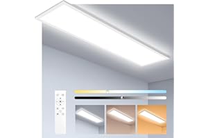 Oraymin Lámpara de Techo LED Panel Dimmable 120x30CM con Control Remoto, 36W 3960LM, Panel de Techo con Función de Memoria, 3000K-6500K, Luz de Día, para Cocina, Oficina, Garaje, Sala de Estar