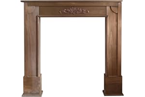 Rebecca Mobili Cornice Decorativa Marrone, Cornice Camino Shabby, per Salone - Misure 100 x 105 x 21 cm (HxLxP) - Art. RE4862