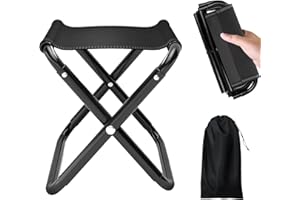 HANGGON Sgabello Pieghevole Portatile, 30cm Sgabelli Pieghevoli Campeggio con Borsa Portaoggetti, Sgabello da Pesca Pieghevole, Resistente 100kg, per Viaggi, Escursioni, Picnic, Campeggio, Pesca