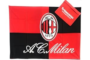 TOYSGIOCATTOLI ABCTEXILE BANDIERA MILANNNN - 100X140 CM CIRCA CON ASOLA PORTA ASTA