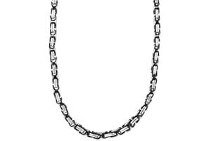 König Design Chaîne Byzantine 4,5 mm pour Homme Chaîne de 17 à 80 cm Argent Or Argent Or Argent Argent Or Argent Noir Acier Inoxydable Chaîne