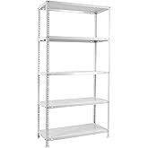 SimonRack Estanteria Metalica 5 Baldas Ajustables, 100 kg de Punto Flexión, 1800x800x300 mm, Con Tornillos, Estantería Almace