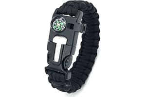 CHIPKART Survival Bracelets, Adjustable 550 Paracord Bracelets, Compass Hiking Gear, Fire Starter, Emergency Whistle, Tactical Survival Gear, Backpacking Gear, Hunting, Fishing, Camping Essentials