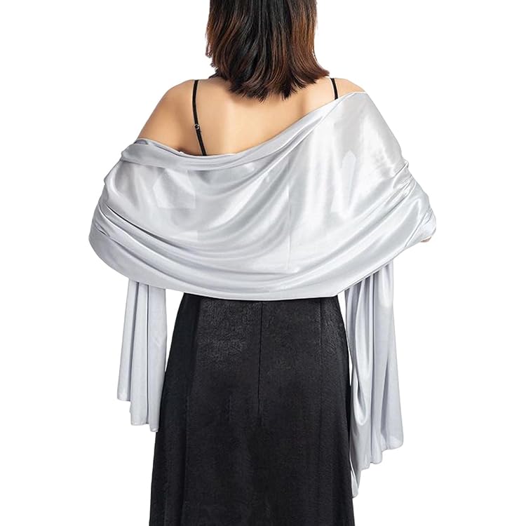 Châle Élégant Atigy Pour Robe De Soirée - 190x45cm Polyester Soyeux - Étole Mariage Foulard Femme