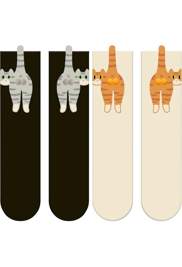 Melodypack Lot De 2 Paires De Chaussettes En Forme De Chat Mignon Avec Balles, Chaussettes Pour Femme, Chaussettes Fantaisie Amusantes Pour Chat, 2 Pièces Pour Chat, Taille Unique