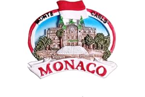 MUYU MAGNET Aimant de réfrigérateur Monaco 3D Monaco - Souvenir de voyage - Cadeau - Décoration de cuisine - Autocollant magnétique - Collection d'aimants de réfrigérateur Monaco
