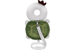 Bebamour Baby Head Guard Baby Sit Me Up Infant Carrier Toddler Baby Walking Head Guard Coussinets de sécurité, Oreiller Ajustable pour bébé Sac à Dos pour Walker(Green with Bear Knee Pads)