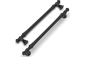 Amerdeco 10 Pezzi Maniglie per Mobili da Cucina Foro 160mm, Nero, in Lega di Zinco, per Armadietti e Cassetti UK0017