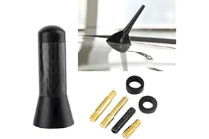 EHOMIIII Antena de techo para coche: antena corta compacta para una mayor calidad de recepción, elegante aspecto tuning, fuerte receptor FM/AM, montaje universal (negro)