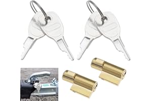 Erioscar 2 Pezzi Lucchetti per Rimorchi con 4 Chiavi, Serrature per Rimorchio, Compatibili con Rimorchio Terra Daxara Maypole, Estremamente Resistente con Cilindri di Precisione
