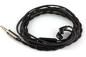 Linsoul Tripowin Zombur 4N kabel OFC o wysokiej czystości, beztlenowy, kabel HiFi IEM z mikrofonem, bawełniana warstwa zewnętrzna do audiofilskiego kabla zastępczego (z mikrofonem, 3,5, QDC)