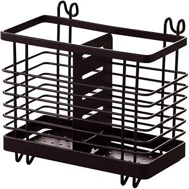 Porte-Ustensiles Cuisine 3 Compartiments Fhioevt - Égouttoir Couverts Métal Antirouille Avec Poignée - Rangement Vaisselle Moderne Et Pratique