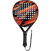 Carbon Padel Racket for Beginners Frame Fiber 330-350g | EVA Core Racket for Unisex Recreational Training Precise Strike and
