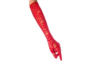 HEAVELOVE Black/Red/White Colors Lace Gloves Wedding Gloves Women Gloves and Mittens…