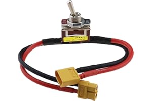 OTOTEC Elektryczny przełącznik z przyłączem XT60 15 A, duży prąd wł./wył., elektryczny wyłącznik sieciowy, akcesoria do modeli RC, dronów, samochodów, baterii ESC