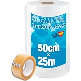 GMS Bubble Roll 50cm x 82ft + Seal (48mm x 60m) - Bubble Roll Moving - Bubble Roll Packaging - Bubble Moving, Shipping and Pa