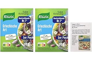 HELEN'S OWN INTERNATIONAL KN0RR Greek Herb Salad Dressing Powder Sachets – by Helen’s Own with English Instruction Booklet – Instant Salad Dressing 10 x 9g packs/ sachets – KN0RR Griechische Art Salatkrönung