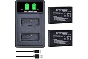PowerTrust 2 Stück LP-E12 Akkus und Type-C Ladegerät für Canon EOS M 50, M50 Mark II, 100D, EOS M, EOS M2, EOS M10, EOS M100, PowerShot SX70 HS, Rebel SL1, Kiss X7