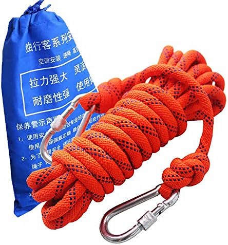 Brisk Rock Climbing Rope 10, 15, 20, 30, 40, 50 Meters, Outdoor Fire Escape Rescue Parachute Static Indoor Rope, Heavy Duty Rope, Diameter 10mm 8mm Safety Durable High Quality ( Color : Diameter 8MM , Size : 25m )