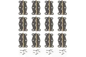 JINXM 12 Charnière Laiton Antique Mini Charniere Rétro Quincaillerie Ancienne Avec vis de Remplacement