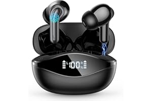BKXCHA Auriculares Inalambricos Bluetooth 5.4, 2025 Cascos Inalambricos Bluetooth con ENC Mic, 50H HiFi Estéreo Wireless Headphones,IP7 Impermeable Ear Buds,Pantalla LED,Auriculares para iOS Android