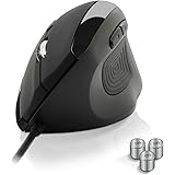 NEWWAY – Mouse verticale e ergonomico 3.200 DPI, cavo USB, peso regolabile –Ideale per riposare polso, mano e avambraccio - P