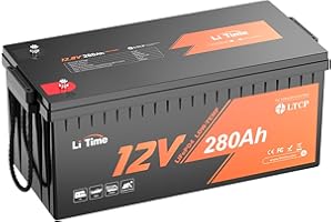LiTime 12V 280Ah Batterie Lifepo4 con Protezione dalle Basse Temperature, Batterie al Litio con 200A BMS, Lifepo4 12v per l'impianto Solare Camper Campeggio Barca l'accumulo di Energia in Casa