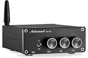 Nobsound Mini TPA3116 Amplificador Digital Hi-Fi estéreo, 200 W (100 W × 2), Bluetooth 5.0, Clase D, con Fuente de alimentación