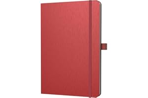 ONAVIA A5 Liniert Notizbuch, Notebook Hardcover, 80 Blätter (160 Seiten) 80 g/m², 7mm Linienabstand für zu Hause, Schule und Arbeit (Rot)