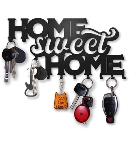 Porte-Clefs Mural Bois Avec Fleurs Séchées - Boîte à Clefs Design Rustique Noir