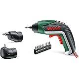 Bosch 3603JA8002 IXO Set Cordless Screwdriver (angle adapter, Off-set angle adapter, 10 screwdriver bits, USB charger, metal 
