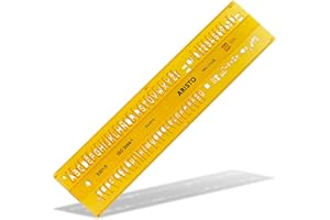 Aristo Isonorm - Stencil centrale dritto (5,0 mm, profilo H, tipo B, plastica PET indeformabile), colore: arancione/trasparente