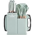 Premium 19pcs Kitchen Utensils Set: Professional & Stylish Chef Tools. Ideal Wedding Gift for Home Chefs. BPA-Free, Non-toxic Silicone Kitchenware to Modernize Your Kitchen (Light Green)