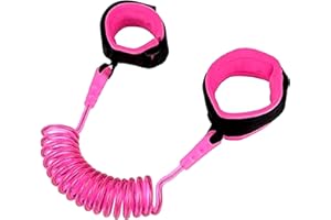 ZHONGSHENG Baby Anti-Lost Belt, Baby Kids Safty Anti Lost Walking Hand Belt Wrist Link Bungee Leash Safety Toddler Harness, Travelling Helper (Pink)