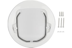 OKJHFD Porta magnetica bianca a due vie in fuori, per cani e gatti, in plastica rotonda (29 x 29 x 3,5 cm)