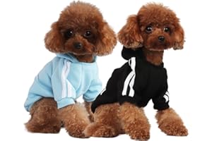 PenghaiYunfei Felpa con Cappuccio per Cani alla Moda Abbigliamento per Cani Felpa in Cotone Streetwear Vestito alla Moda per Cani Gatti Cucciolo Piccolo Medio Grande (Nero/Azzurro, S)
