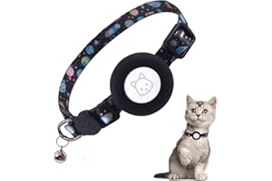 FYISWHO AirTag collare per gatti regolabile Airtag collare per gatti con campana, custodia protettiva in silicone compatibile con Apple Airtag, fibbia di sicurezza Breakaway Collari per gatti