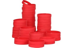 THXIY 100PCS Blank Silicone Wristbands Elastic Universal Bracelets Rubber Wholesale Bracelet bands bulk