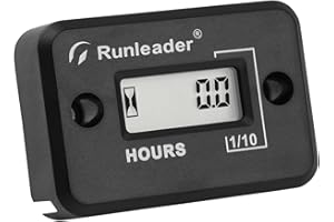 Contaore digitale LCD Runleader, promemoria intervalli di manutenzione - adatto per piccoli motori a gas, lavori su trattorini per trattorini, compressori marini