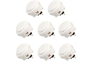 ‎SANWA Sanwa 8 Stück OBSF-30 weiß OEM Arcade Druckknopf (Mad Catz SF4 Turnier-Joystick kompatibel) Sanwa OBSF-30 30 mm Druckknöpfe (weiß) für Arcade Joystick Spielekonsole