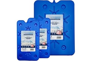 ArcticMax Set of 800ml x1 and 400ml x2 Slim Freeze Boards BPA-Free Long-Lasting 12+ Hours Chill Time Ice Blocks, Portable Lightweight Insulated Reusable Fresh Food Drink Water Cooler - Summer Outdoor