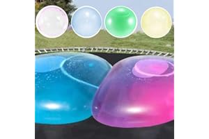 SevenMye 4Pcs Outdoor Fun Inflatable Bubble Ball Bubble Ball for Water Large Transparent Balloon Inflatable Ball Soft Rubber Ball for Outdoor Indoor Play, Medium